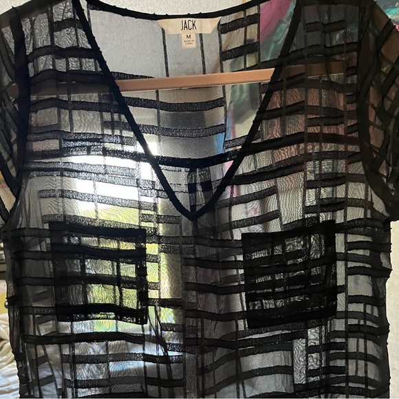 Jack by BB Dakota Black Sheer Blouse - Picture 4 of 5